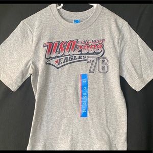 💞 New Boys XS Gray USA Eagles Tee
